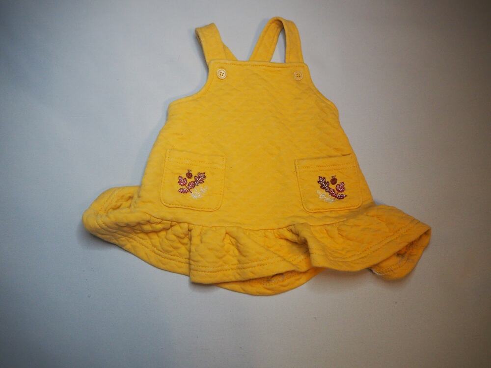 Catherine Malandrino Baby Quilted Jumper Dress Mustard Yellow 3-6M Pinafore Fall